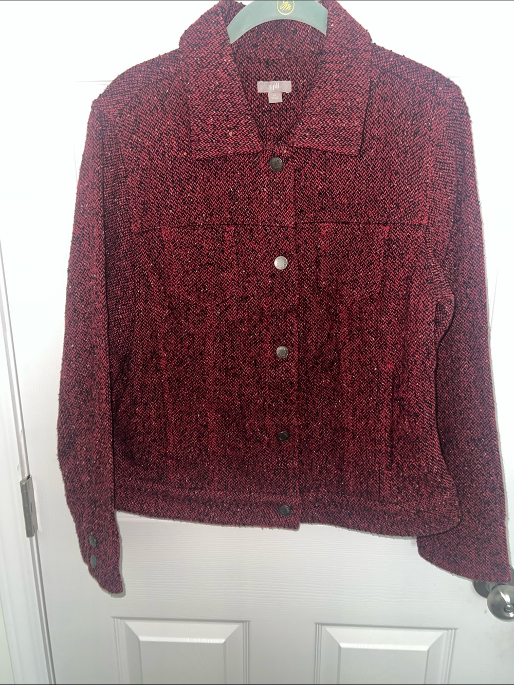 J. Jill Burgundy Tweed Blazer M